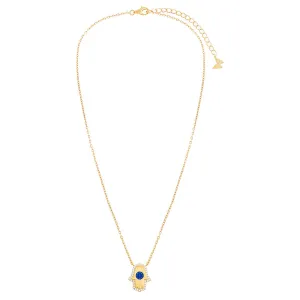 Colored Pave Hamsa Pendant Necklace