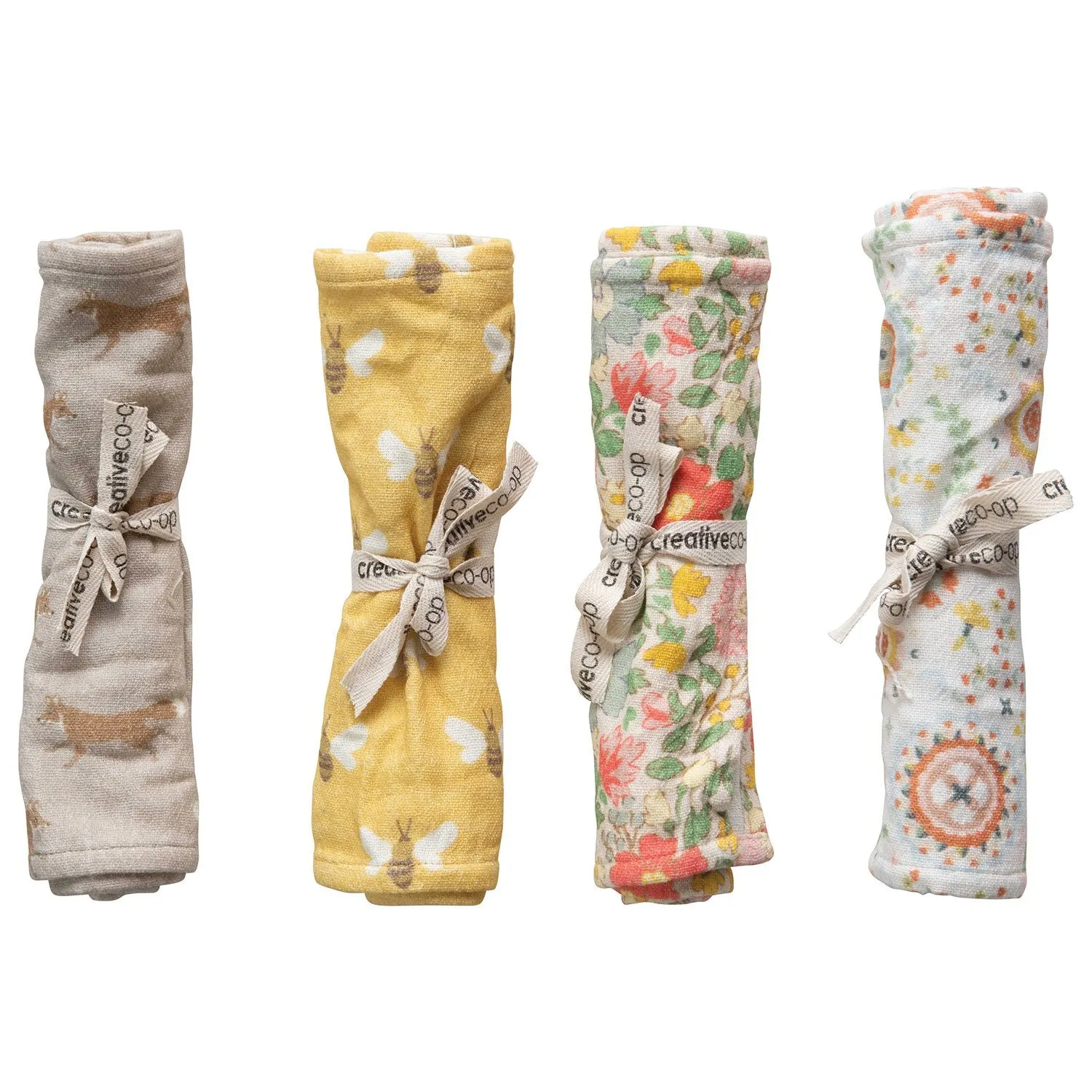 Creative Co-Op Woven Cotton Printed Burp Cloth