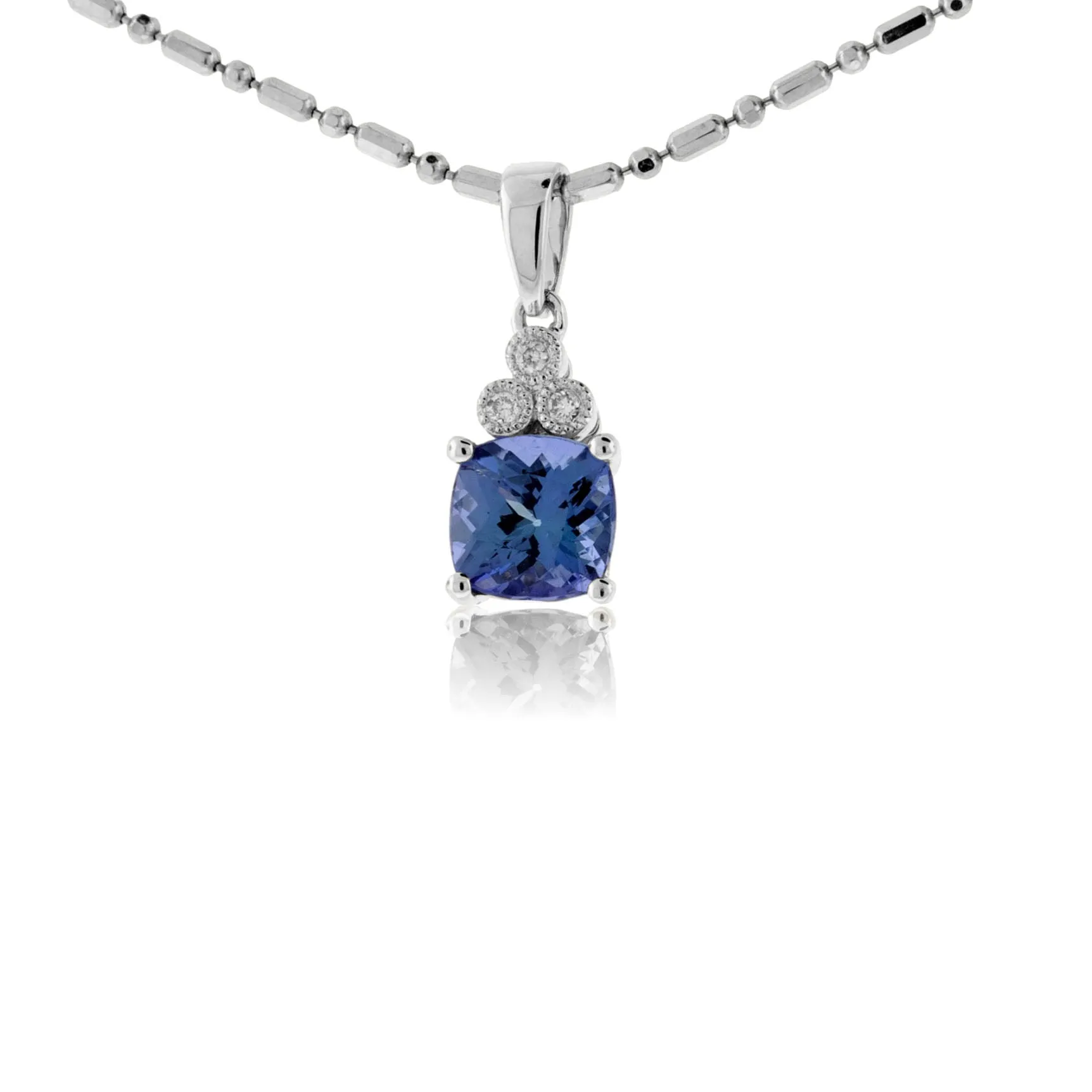 Cushion Tanzanite & Diamond Pendant