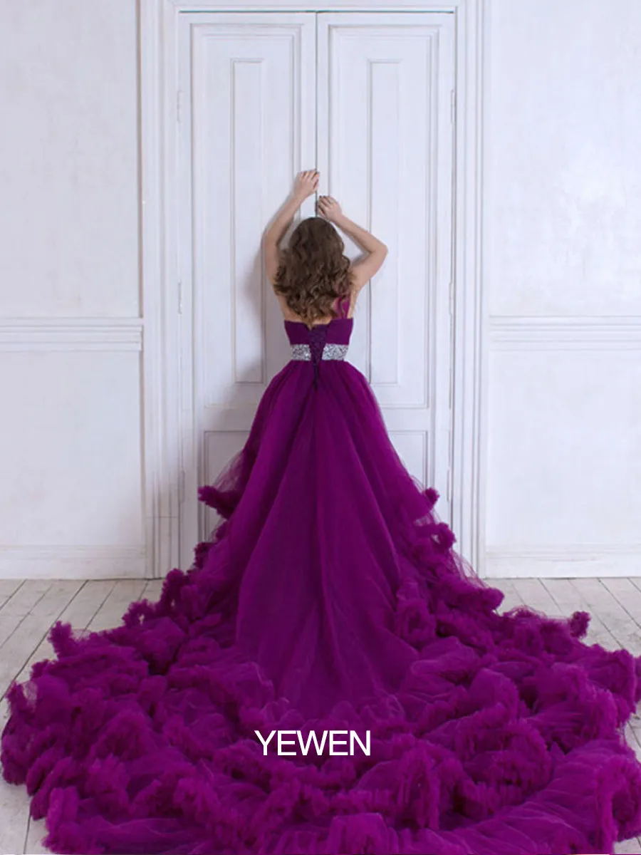 Custom Color One Shoulder Backless Ruffled Elegant Maternity Dress Wedding Dress
