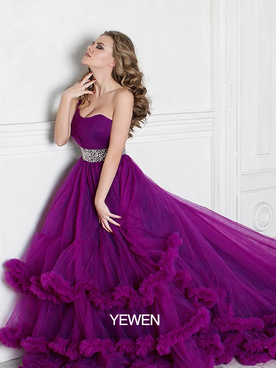 Custom Color One Shoulder Backless Ruffled Elegant Maternity Dress Wedding Dress