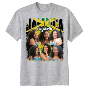 Custom Jamaica T-shirt With Your Photo Vintage Version