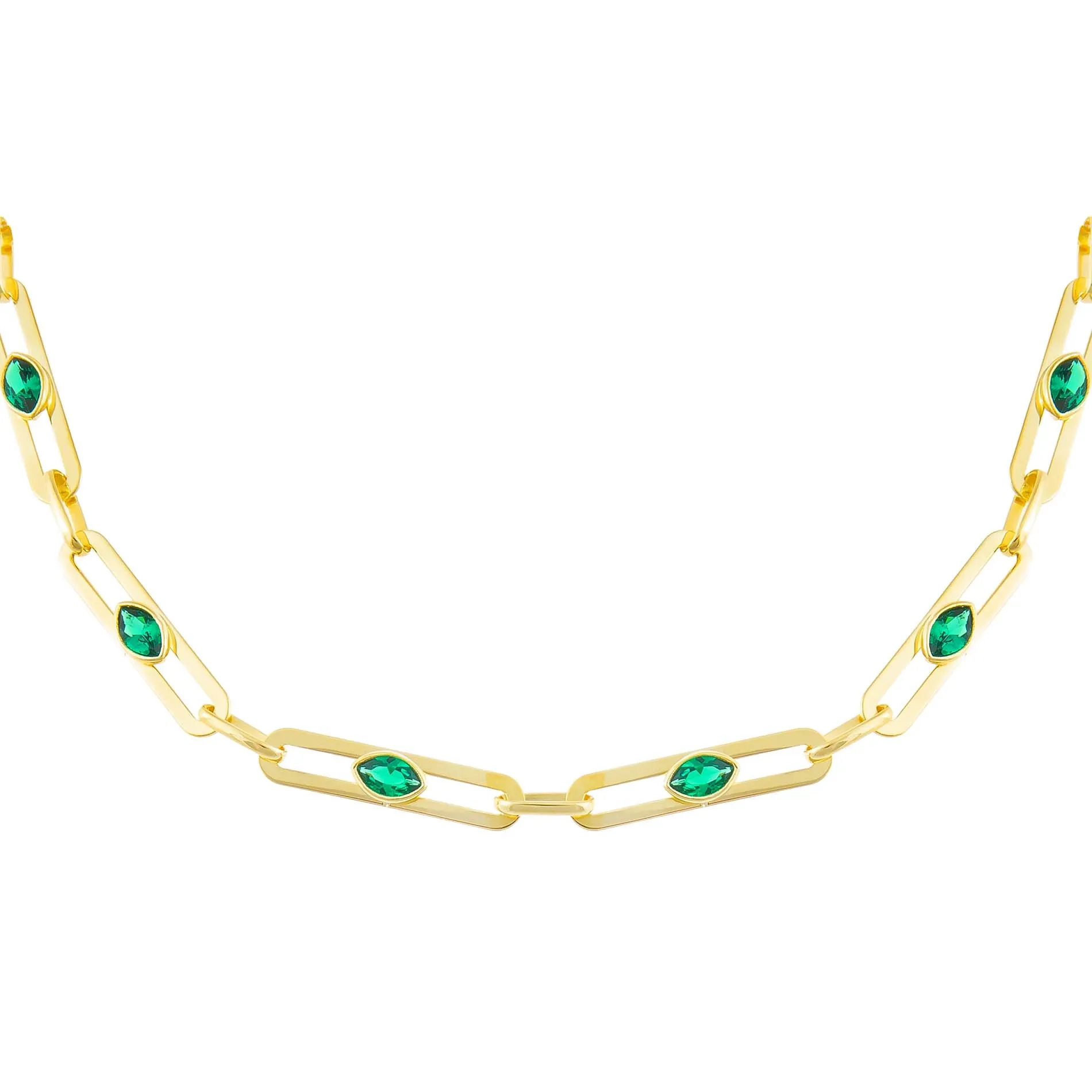 CZ Colored Oval Link Choker