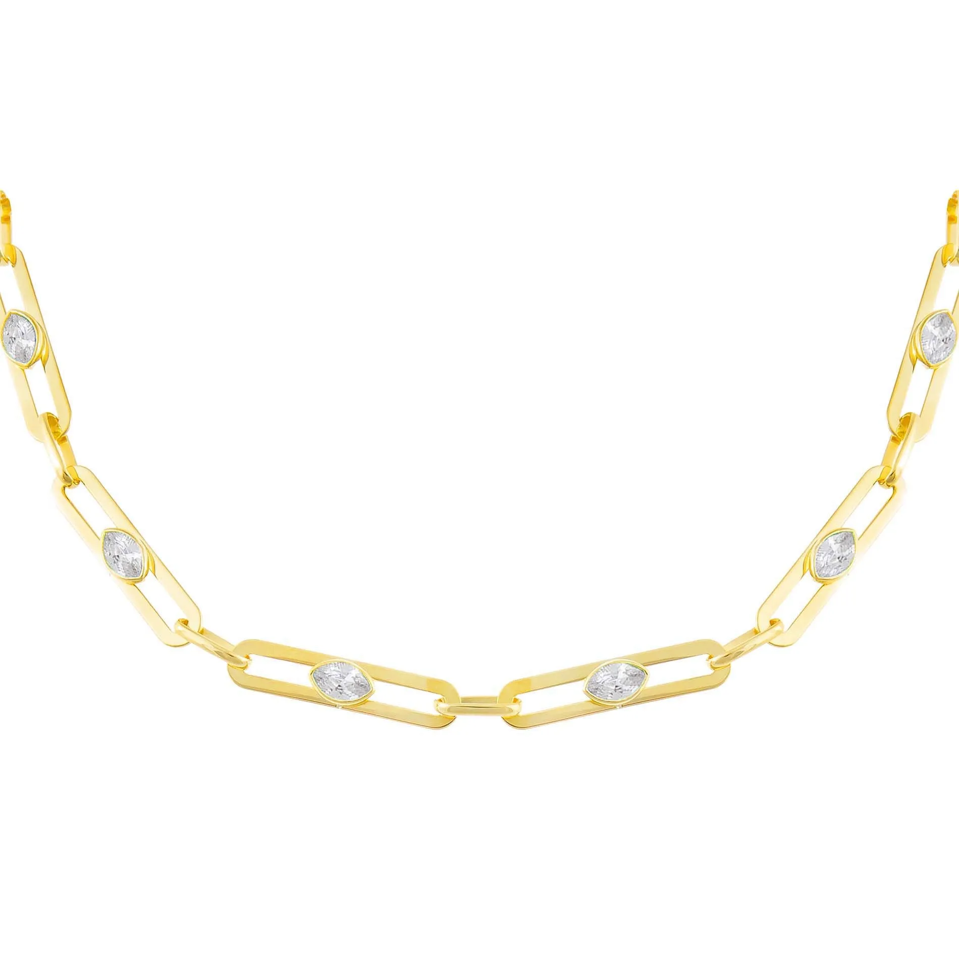 CZ Colored Oval Link Choker