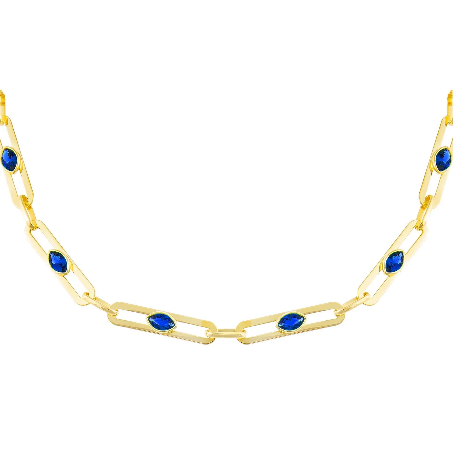 CZ Colored Oval Link Choker