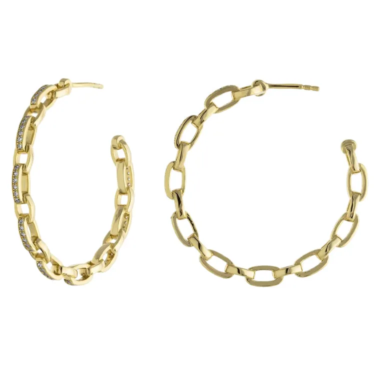 CZ Link Hoop - Gold or Silver