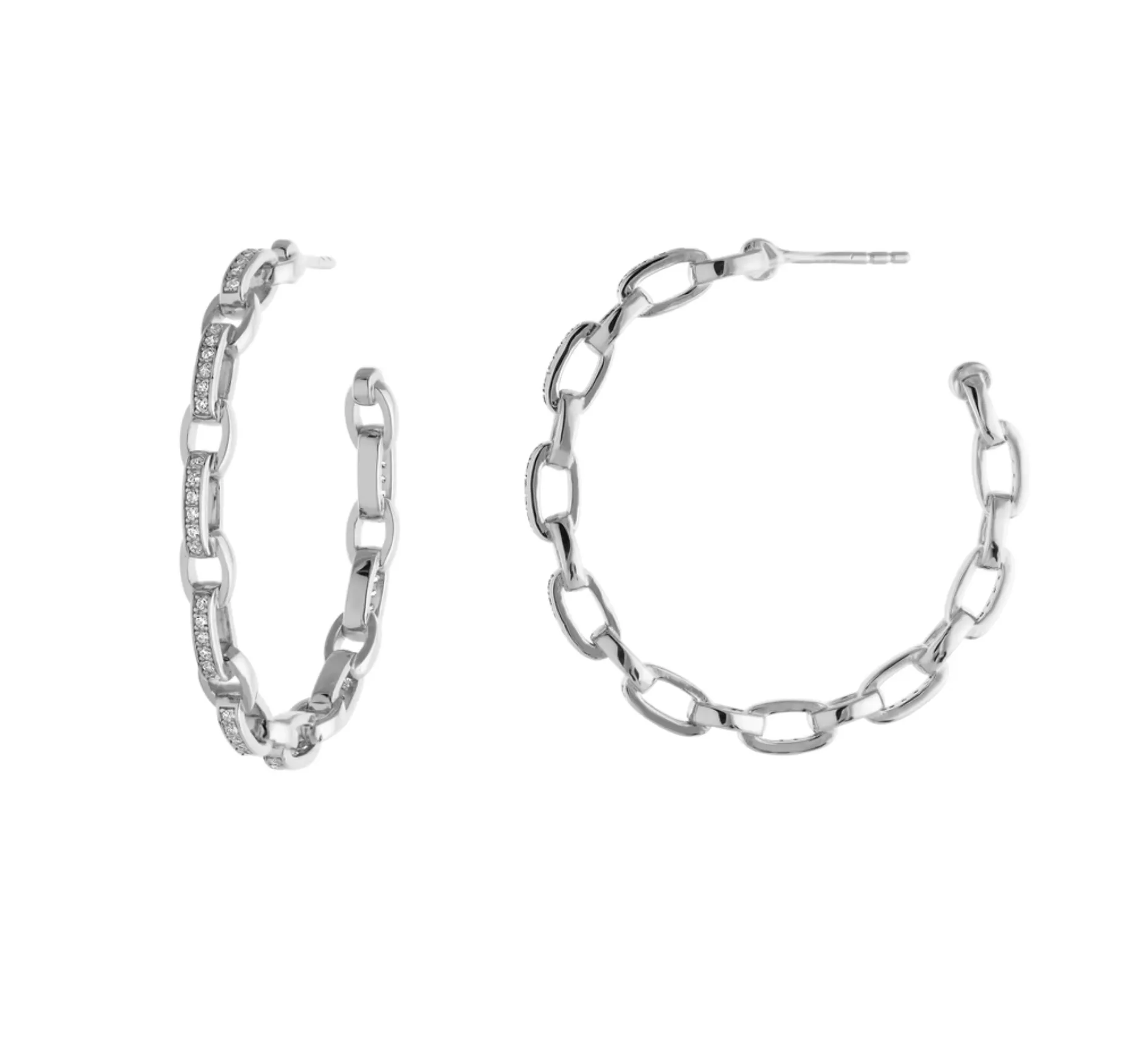 CZ Link Hoop - Gold or Silver