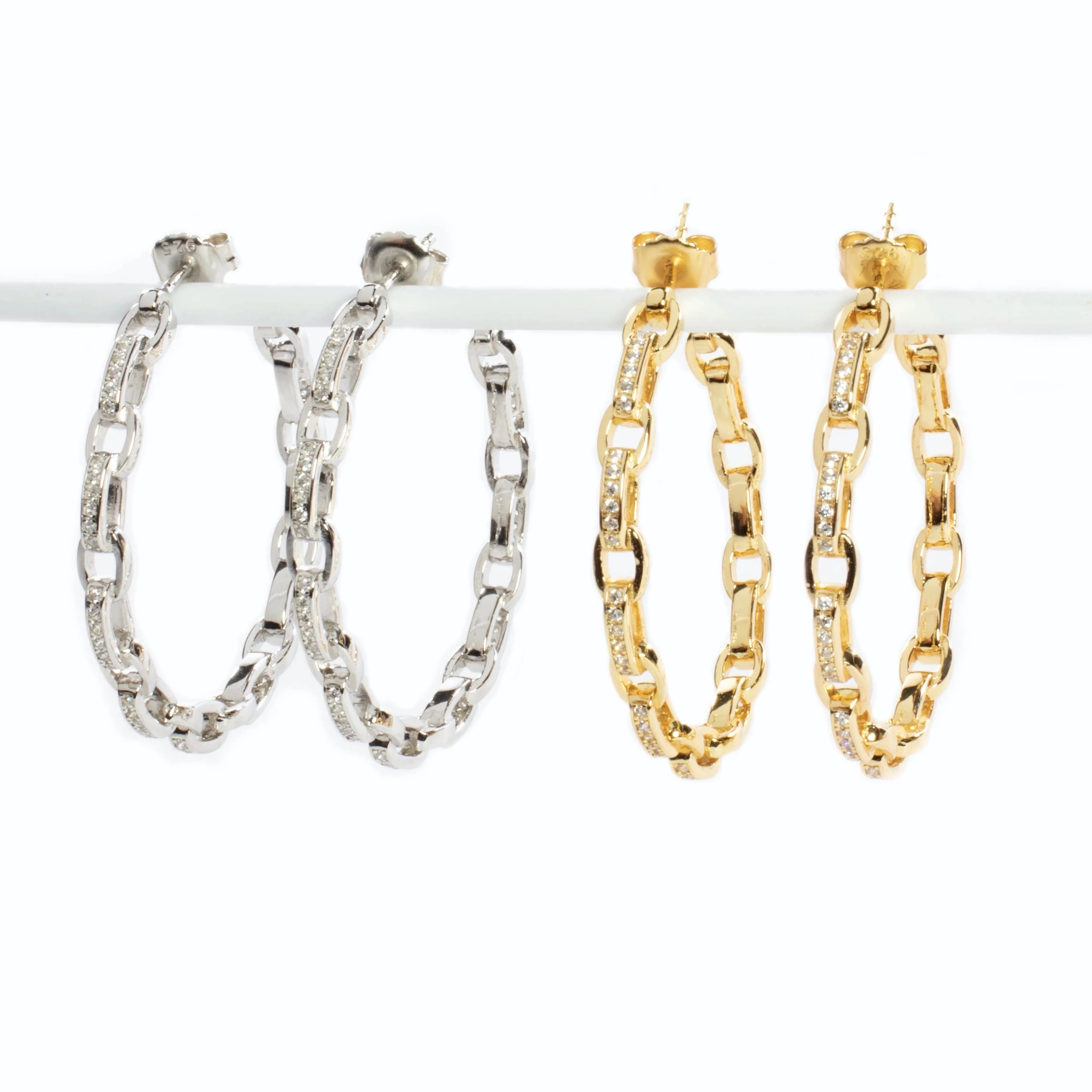 CZ Link Hoop - Gold or Silver