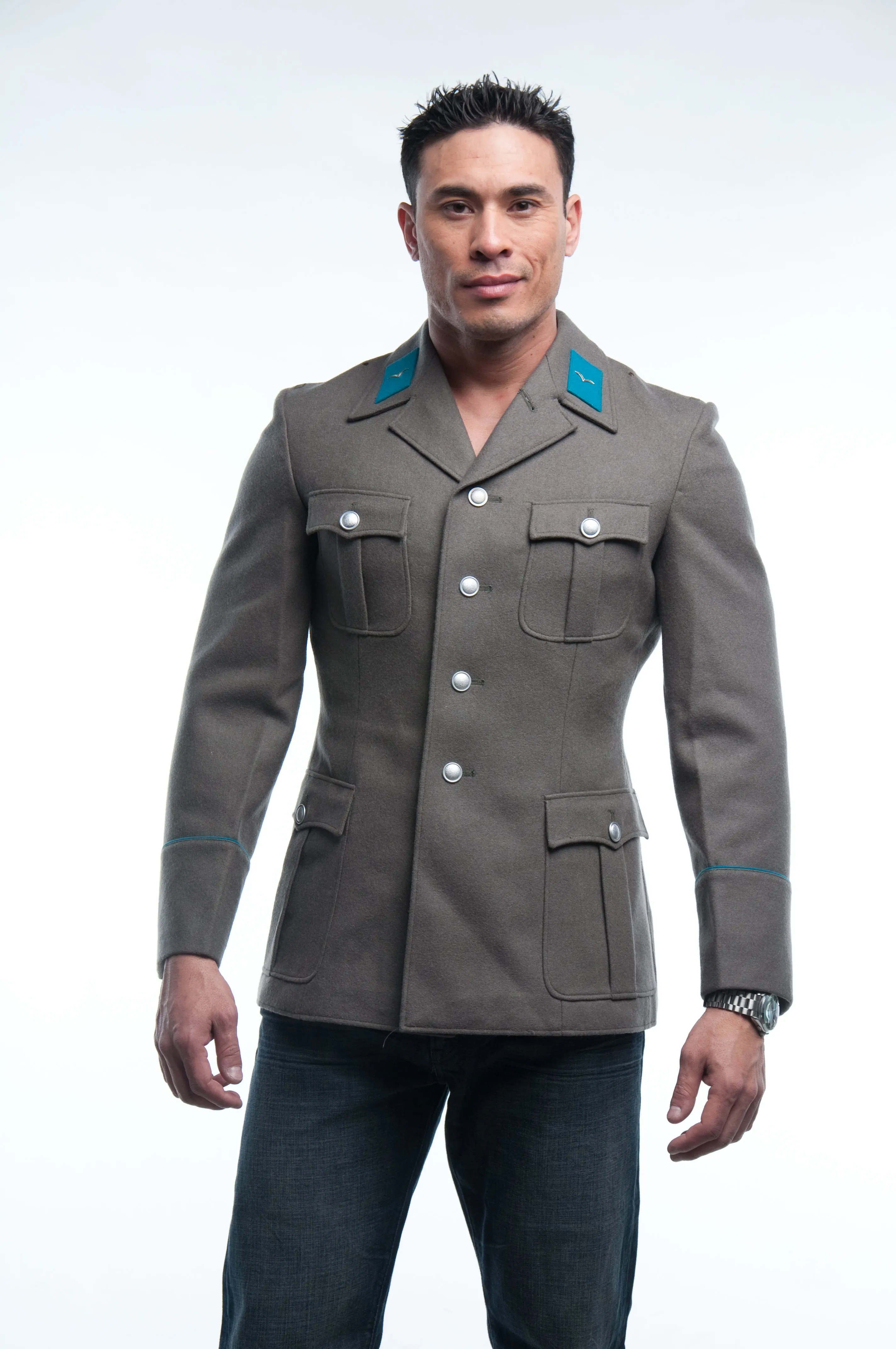 DDR East German Air Force Gray Wool 4 Pocket Jacket