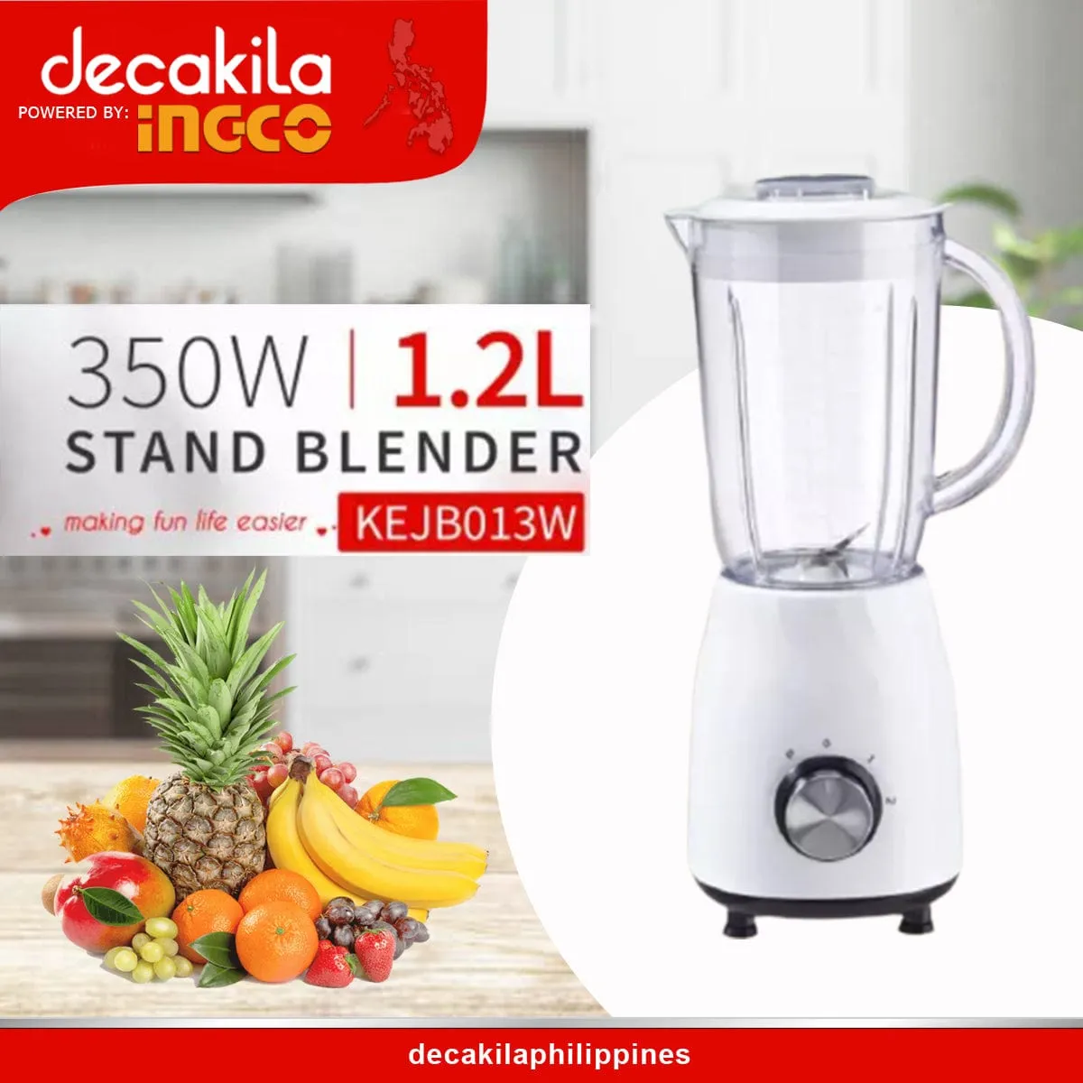 Decakila 1.2L Stand Blender 350W - KEJB013W