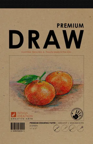 Design Ideation DRAW PAD : Removable Sheet. Multi-Media. (11" x 17") PAD-2550-TS