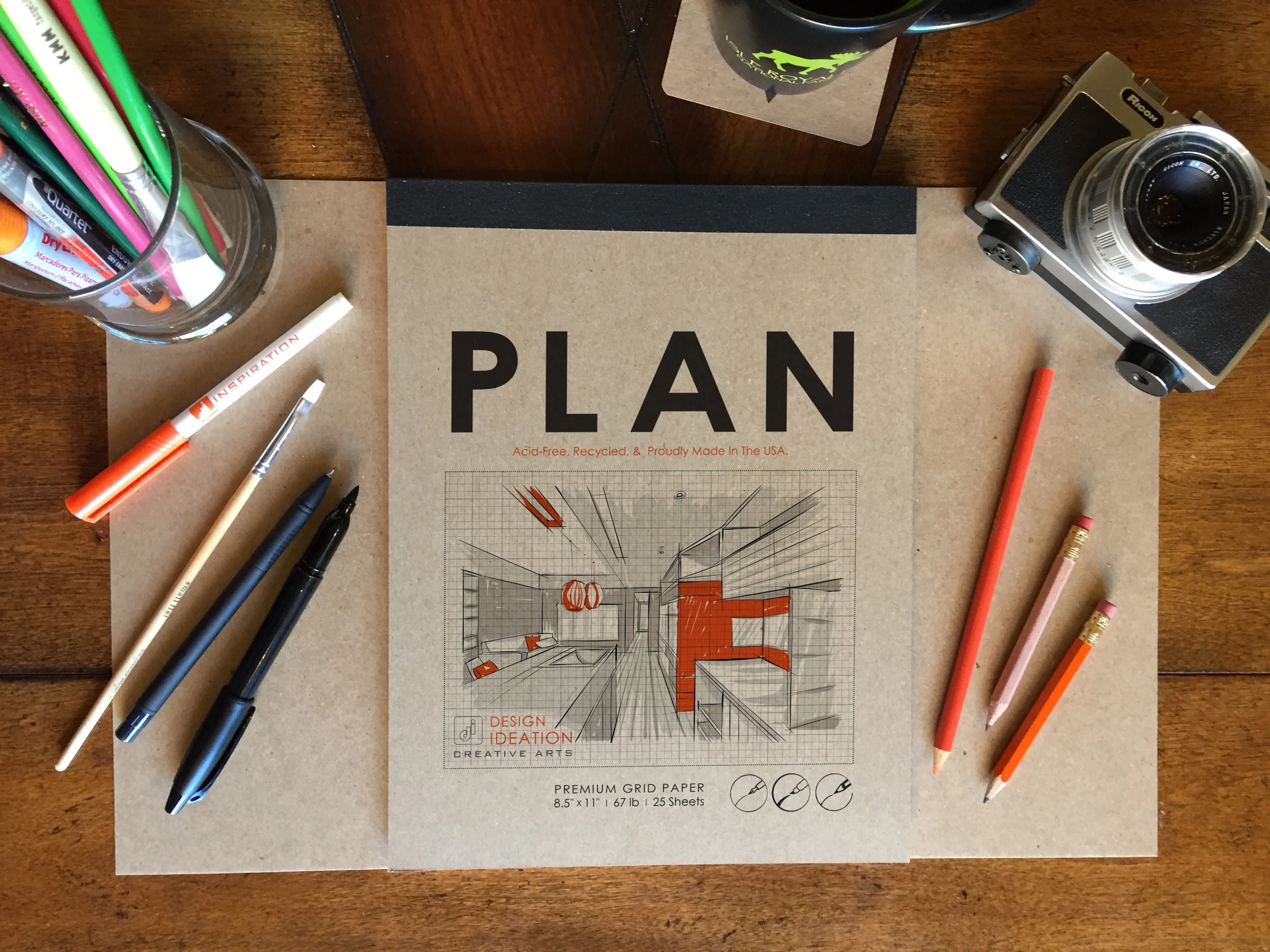 Design Ideation GRID PAD : Removable Sheet. Multi-Media. (8.5" x 11") PAD-2550-TS