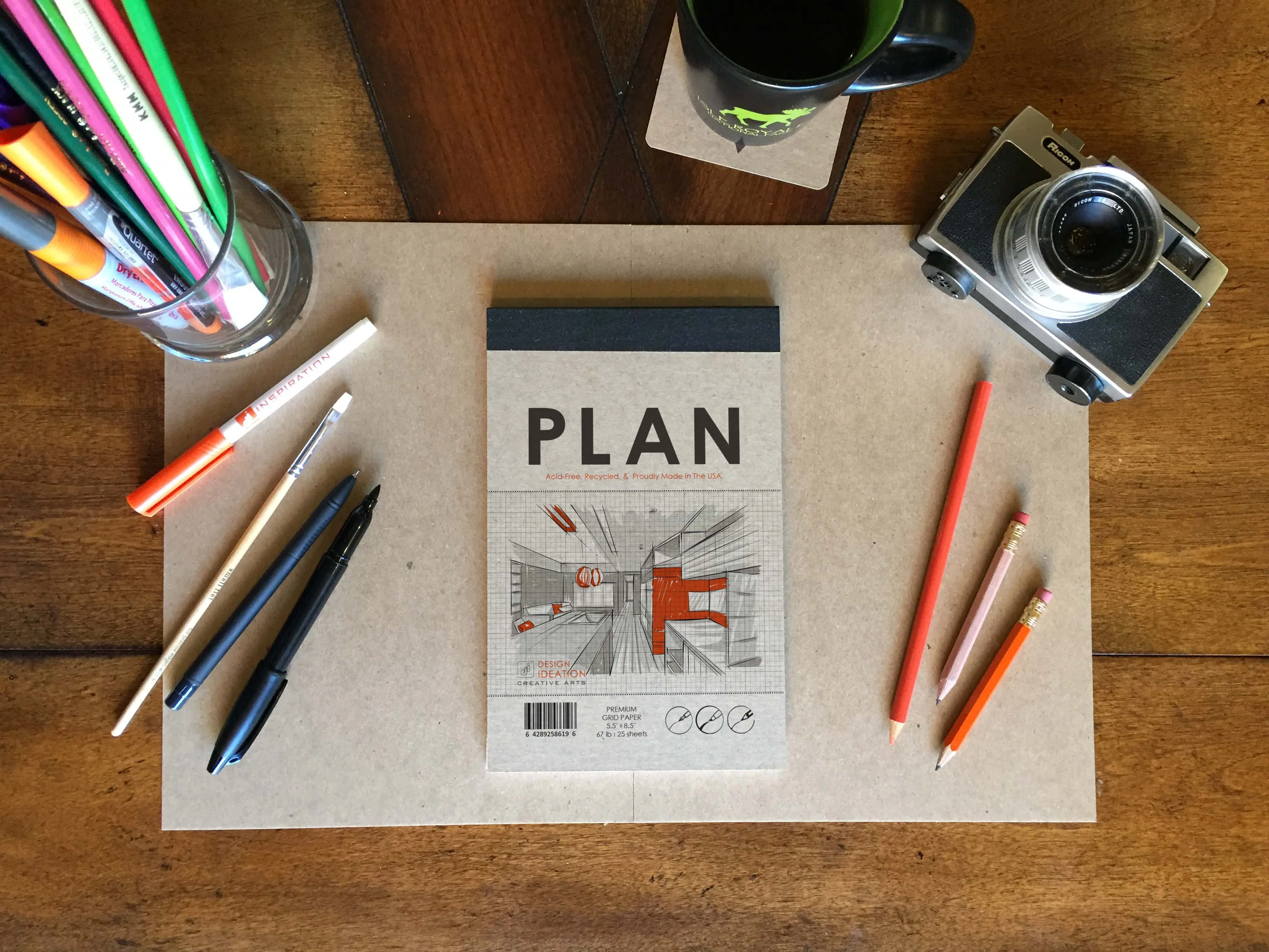 Design Ideation GRID PAD : Removable Sheet. Multi-Media. (8.5" x 11") PAD-2550-TS