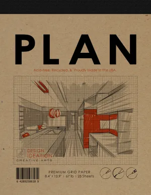 Design Ideation GRID PAD : Removable Sheet. Multi-Media. (8.5" x 11") PAD-2550-TS