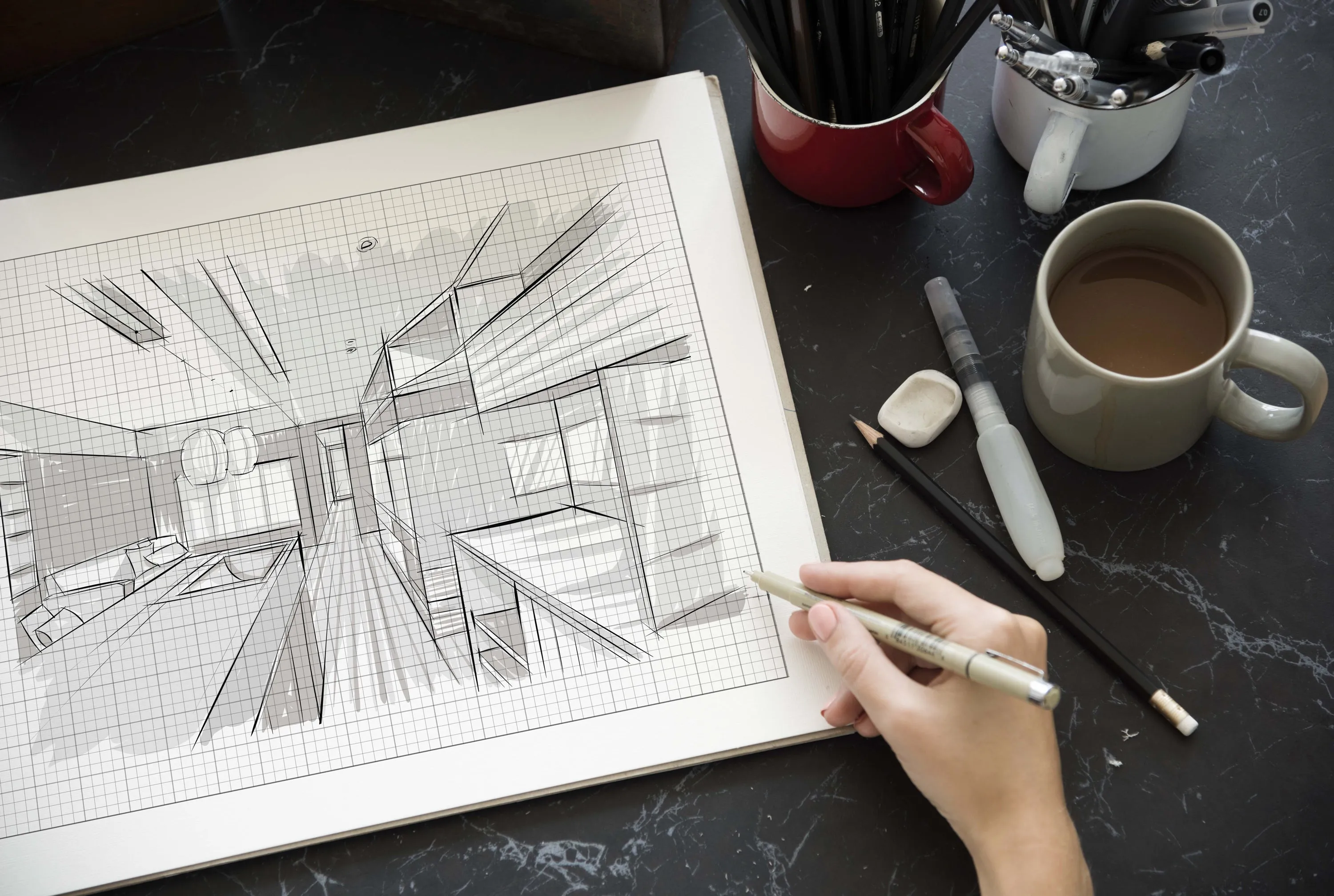 Design Ideation GRID PAD : Removable Sheet. Multi-Media. (8.5" x 11") PAD-2550-TS