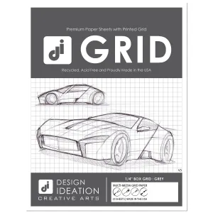 Design Ideation Grid Paper. GREY Grid. Premium Grid Paper. (8.5" x 11") 25 Sheet Pack. LP-GRID-V3-GR-25