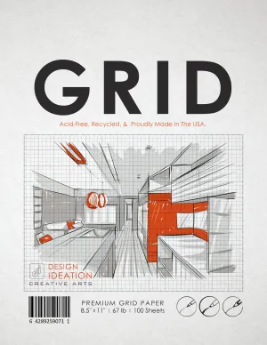 Design Ideation GRID Paper. GREY Grid. Premium Paper. Loose Sheet Pack(8.5" x 11") 1/8" Box Grid. LP-GR2-CP-GR