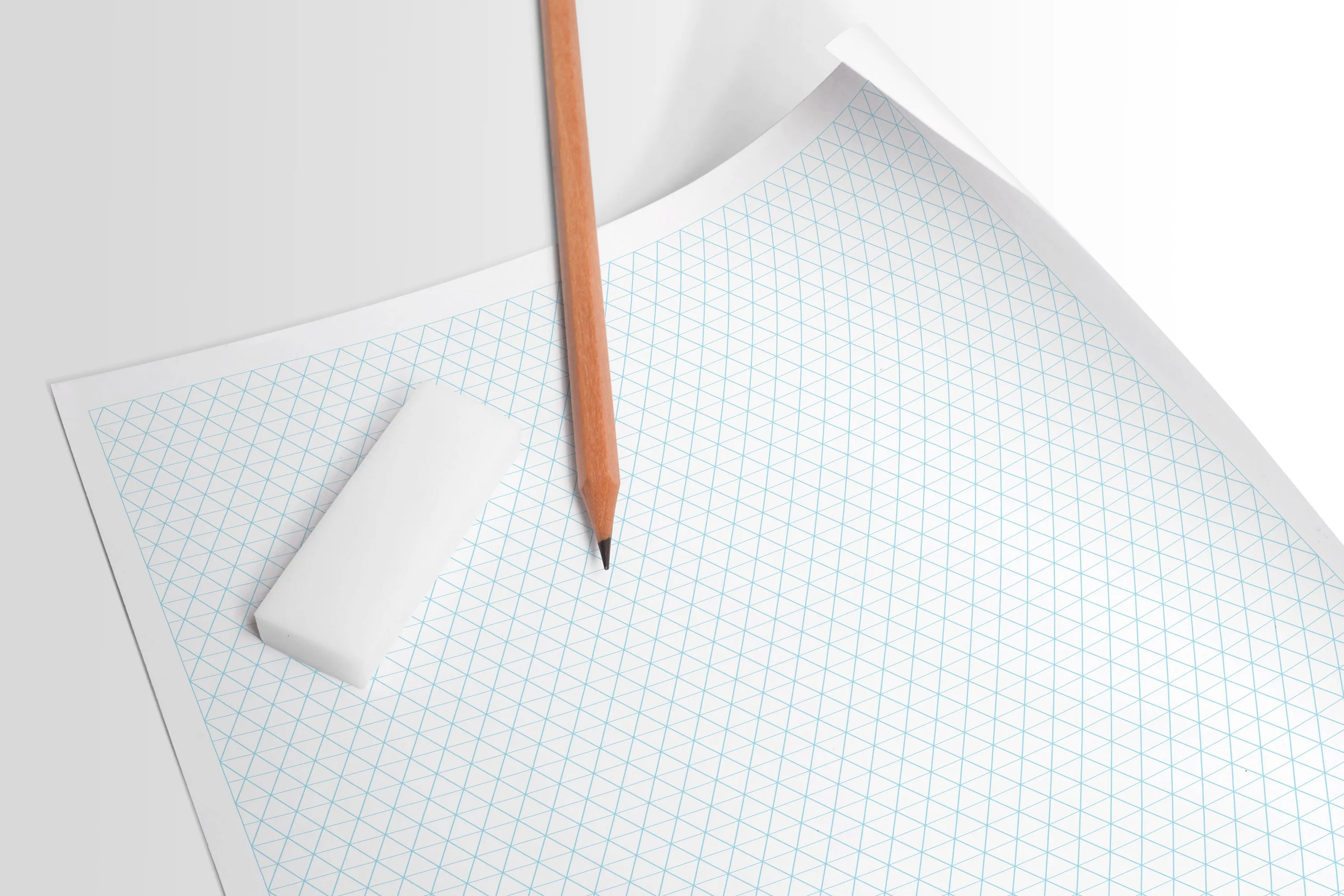 Design Ideation Grid Paper. Horizontal Isometric Grid. Premium Grid Paper. (8.5" x 11") 25 Sheet Pack. LP-GRID-CP-25