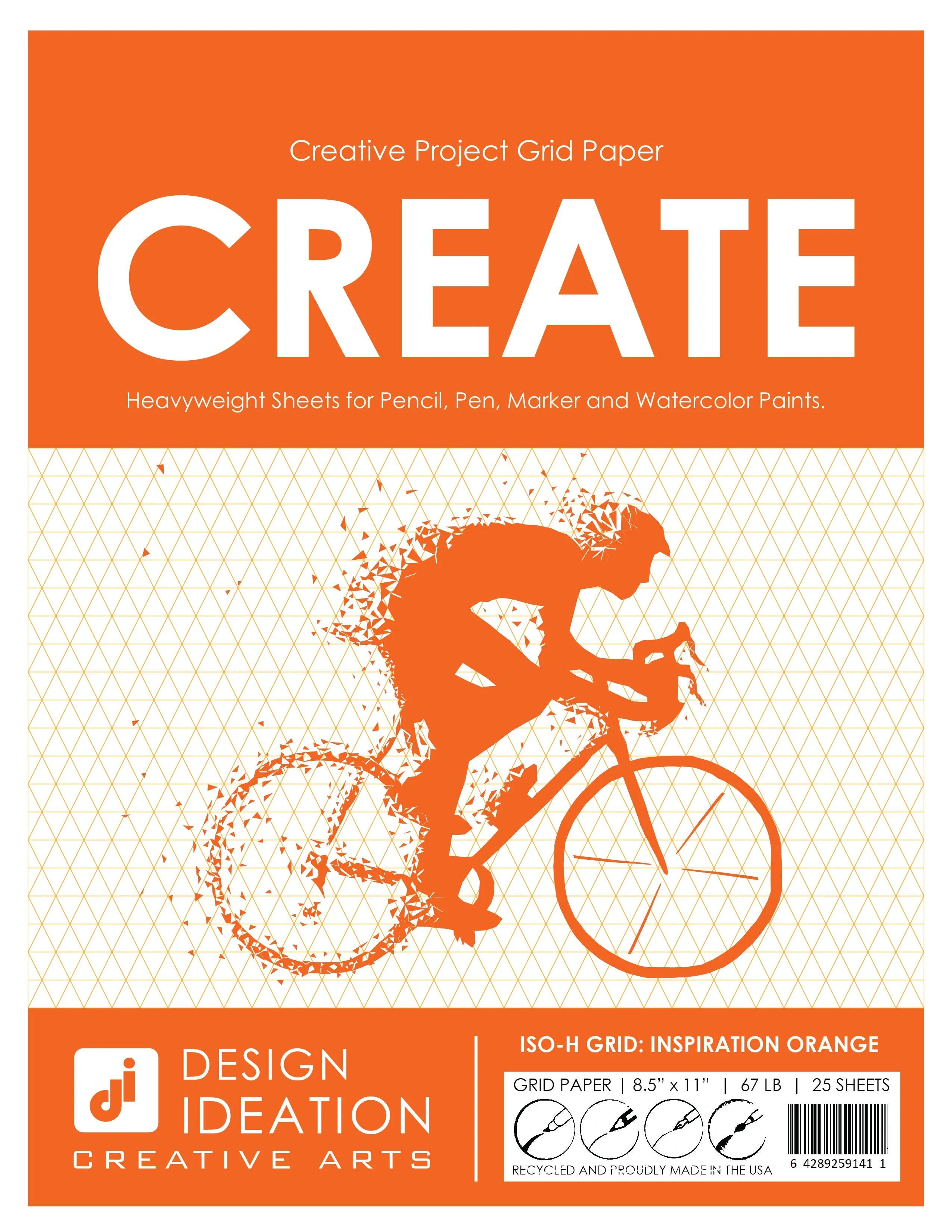 Design Ideation Grid Paper. Horizontal Isometric Grid. Premium Grid Paper. (8.5" x 11") 25 Sheet Pack. LP-GRID-CP-25