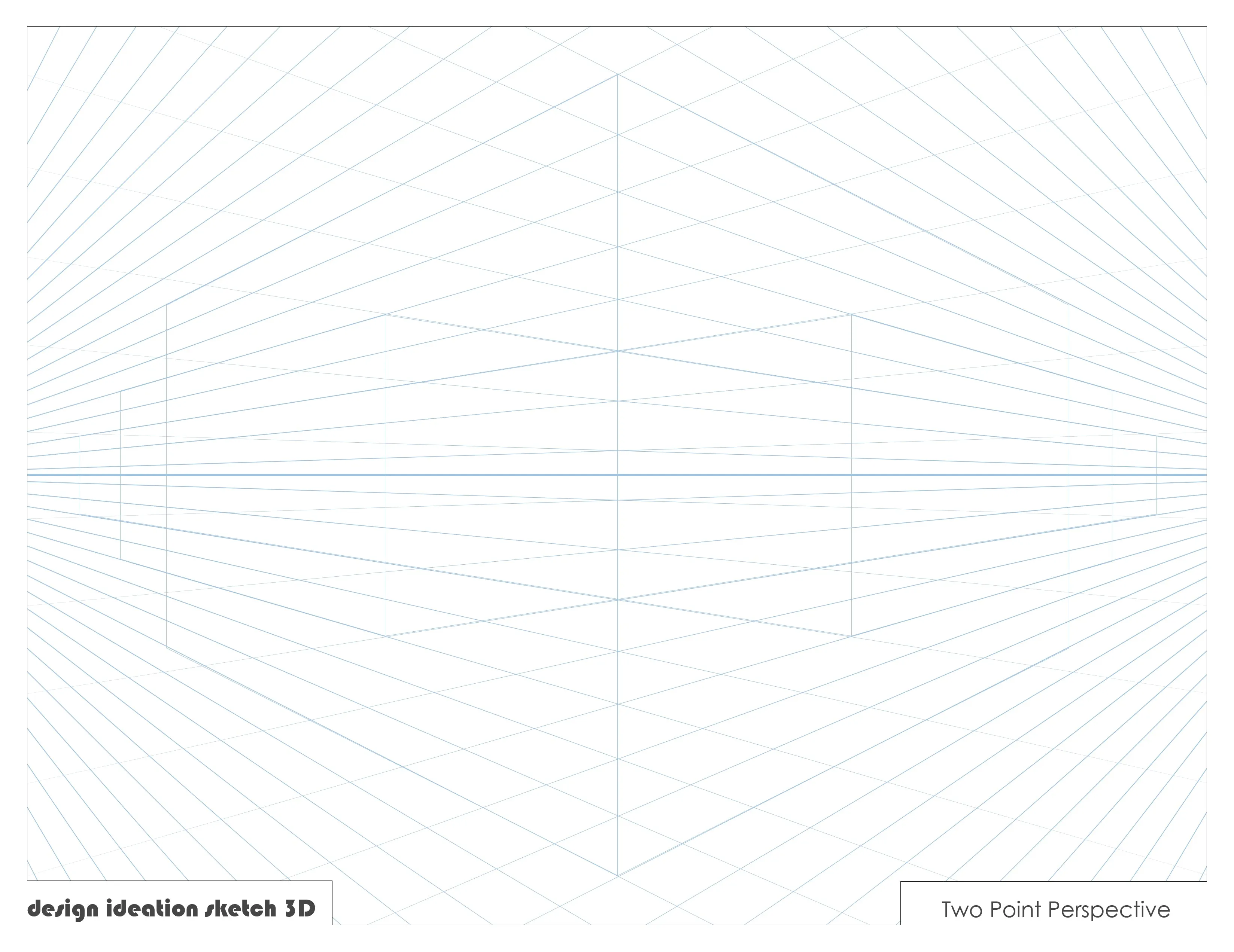 Design Ideation PERSPECTIVE GRID PAD. Removable Sheet. Multi-Media. 2 Point. Blue. (8.5" x 11") PAD-2550-TS
