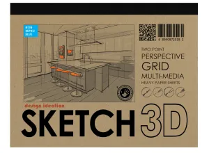 Design Ideation PERSPECTIVE GRID PAD. Removable Sheet. Multi-Media. 2 Point. Blue. (8.5" x 11") PAD-2550-TS