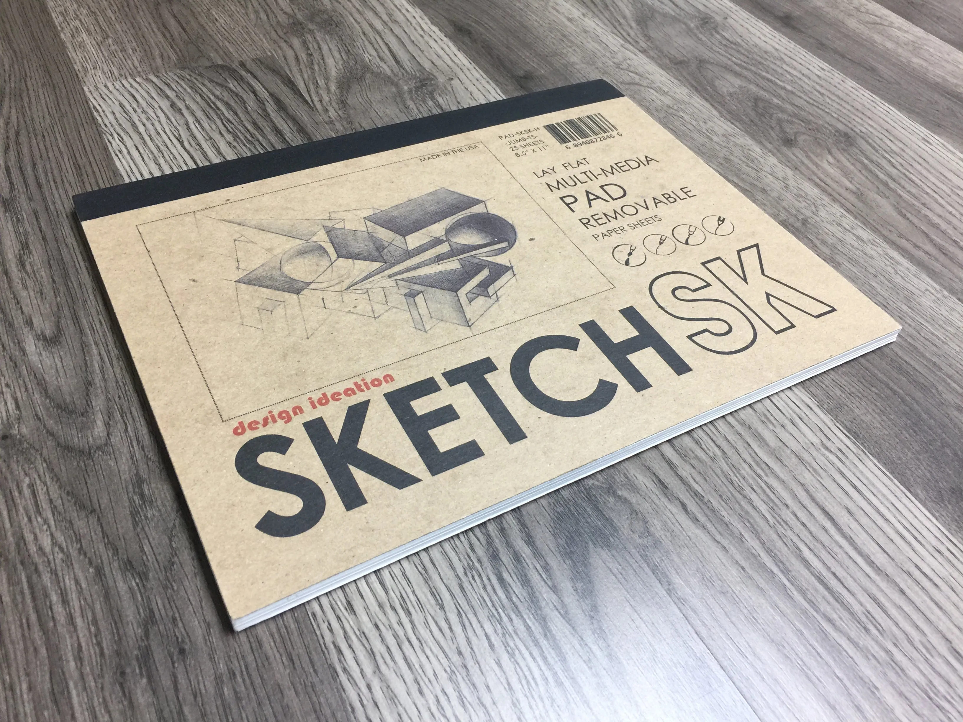 Design Ideation SKETCH PAD : Removable Sheet. Multi-Media. (8.5" x 11") PAD-2550-TS