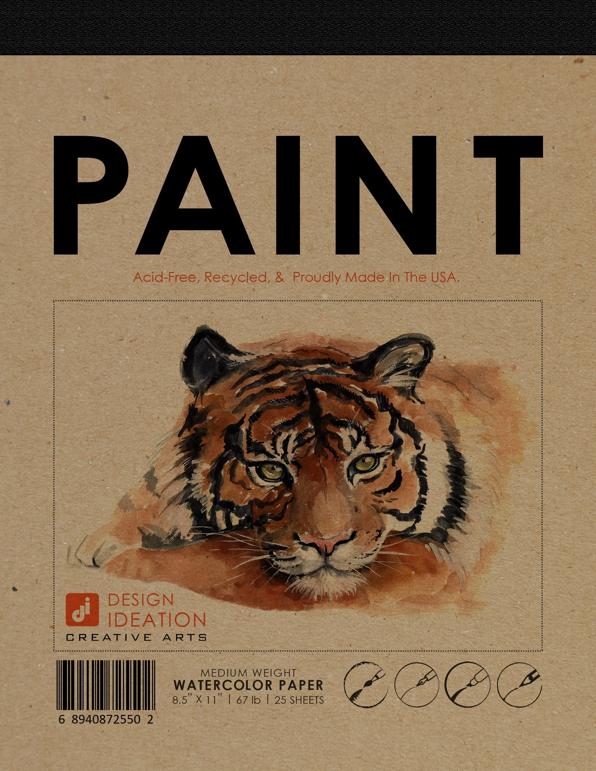 Design Ideation WATERCOLOR PAD : Removable Sheet. Multi-Media. (8.5" x 11") PAD-2550-TS