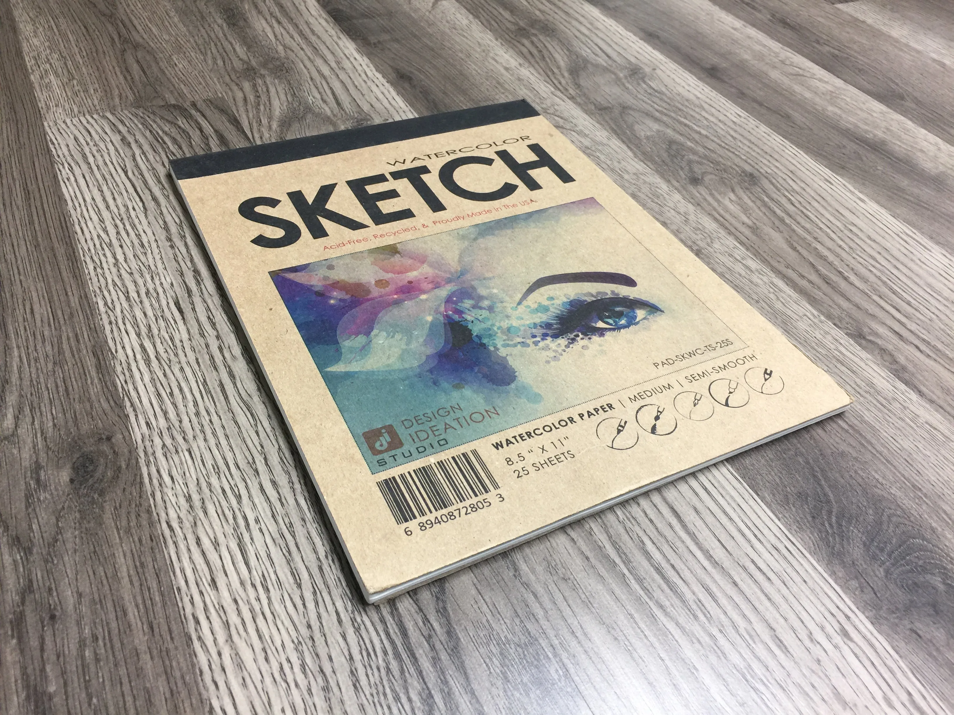 Design Ideation WATERCOLOR PAD : Removable Sheet. Multi-Media. (8.5" x 11") PAD-2550-TS