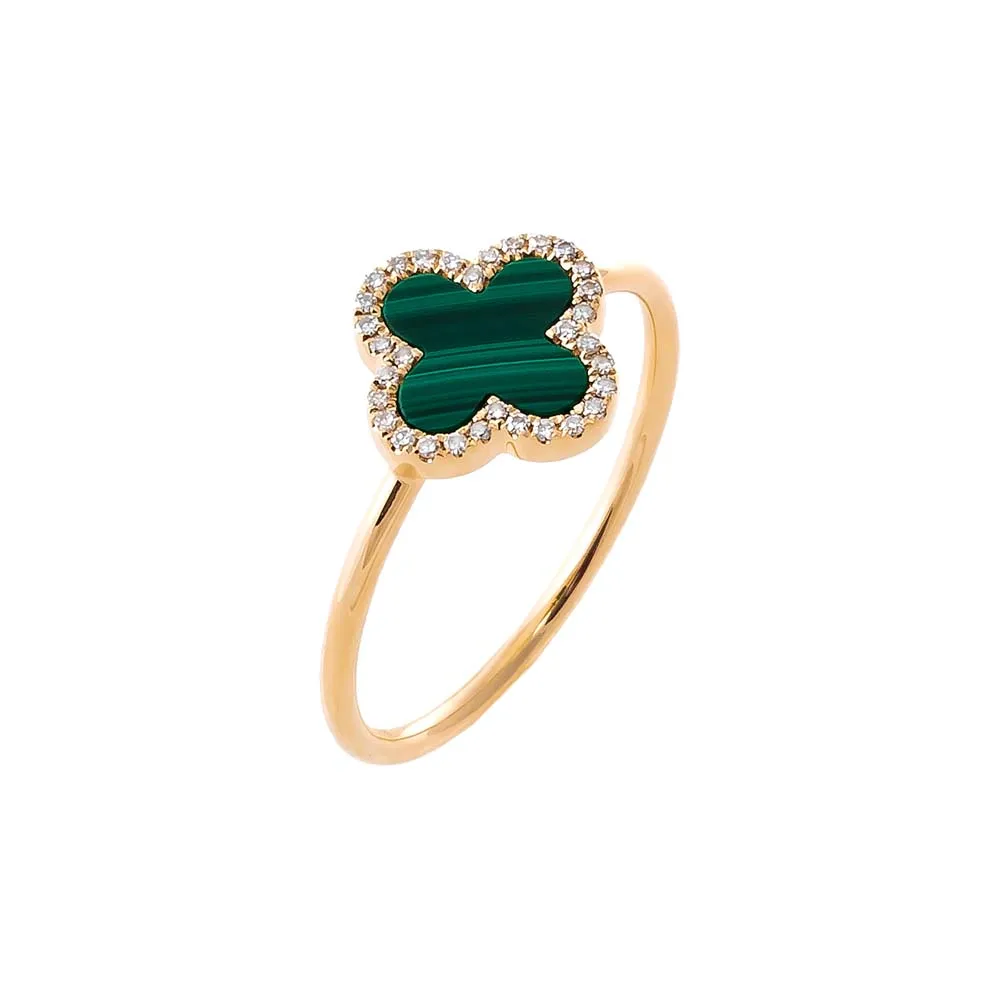 Diamond Pave Colored Stone Ring 14K