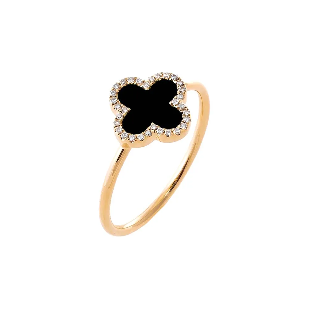 Diamond Pave Colored Stone Ring 14K