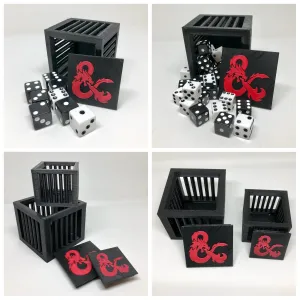 DnD Dice Jail Prison for Misbehaving Dice - 3D Printed - Fits 8-36 Dice - Gift