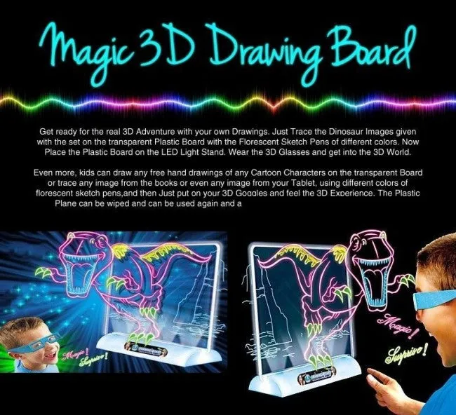 Drawing Board 3D Glasses Led Lamp Holder