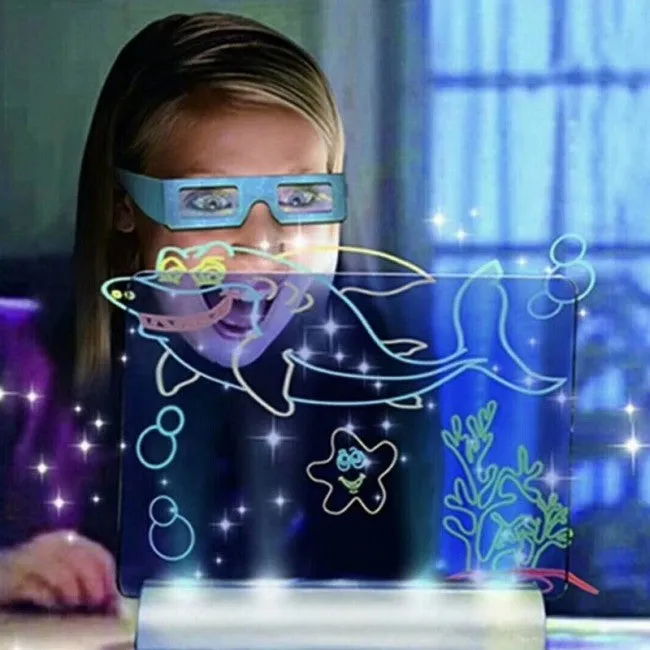 Drawing Board 3D Glasses Led Lamp Holder