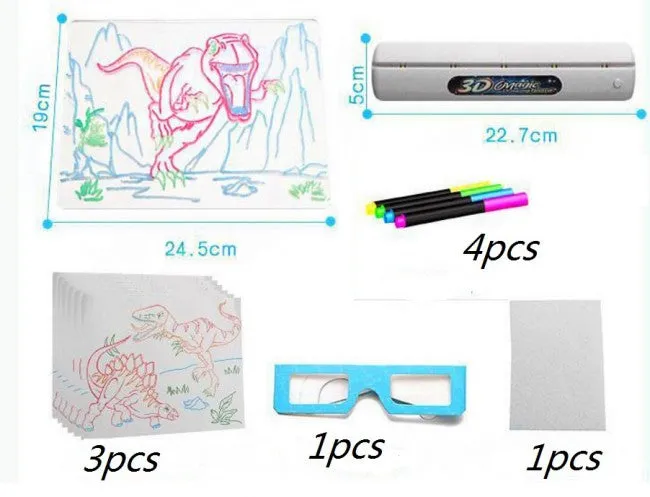 Drawing Board 3D Glasses Led Lamp Holder