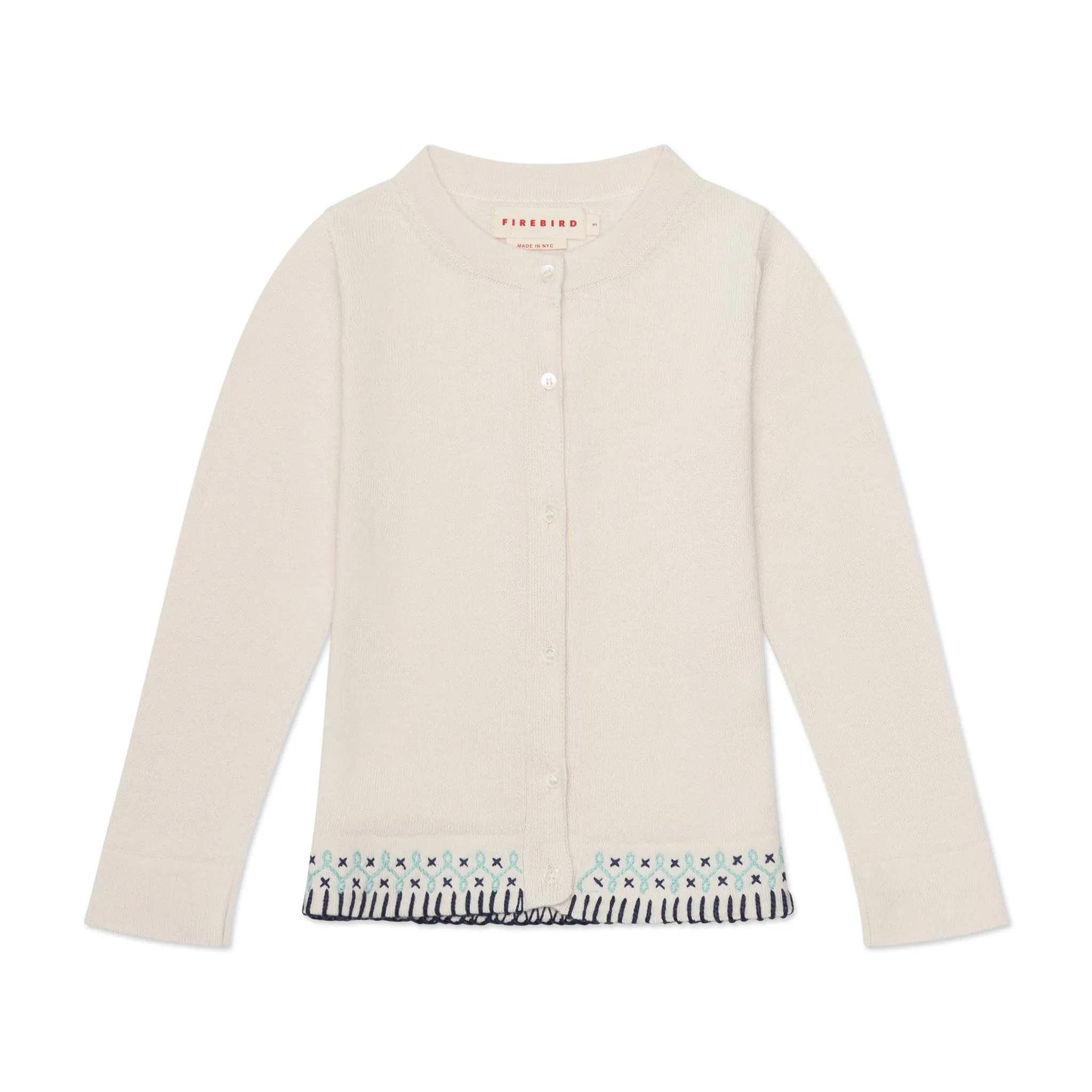 Embroidered Ivory Cardigan