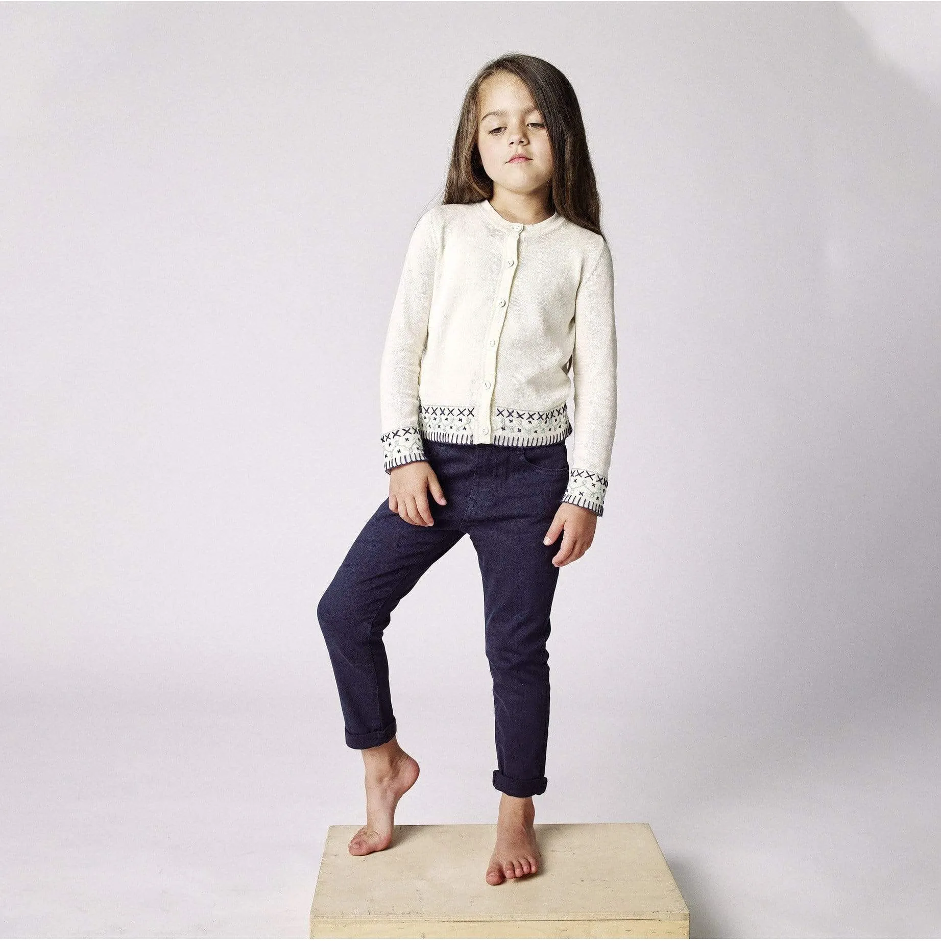 Embroidered Ivory Cardigan