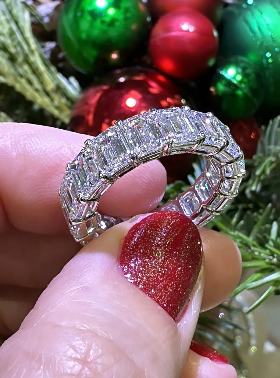 Emerald-Cut Lab Diamond Eternity Ring 9.12ct tw