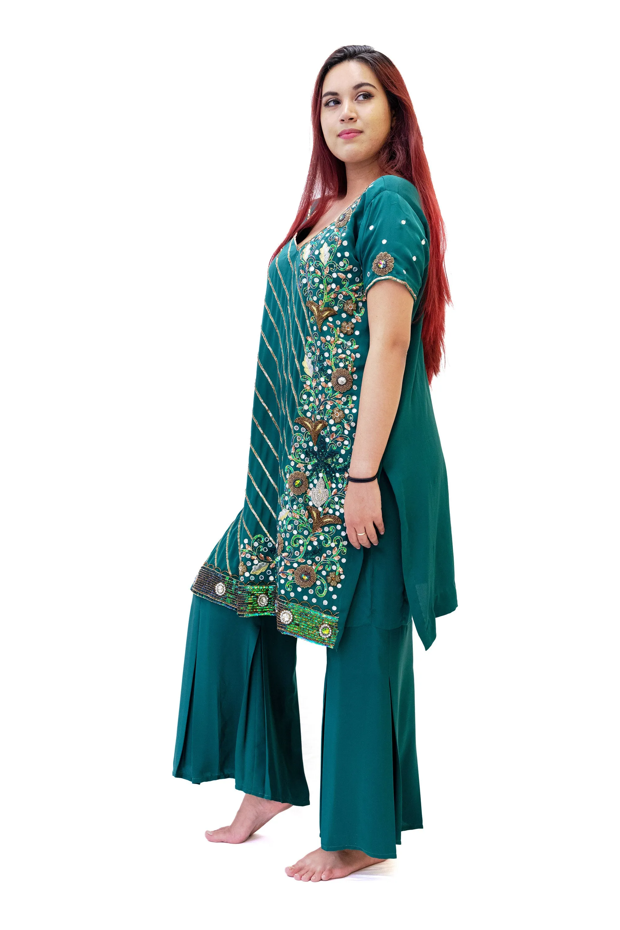 Emerald Green Silk Salwar Kameez - Suit