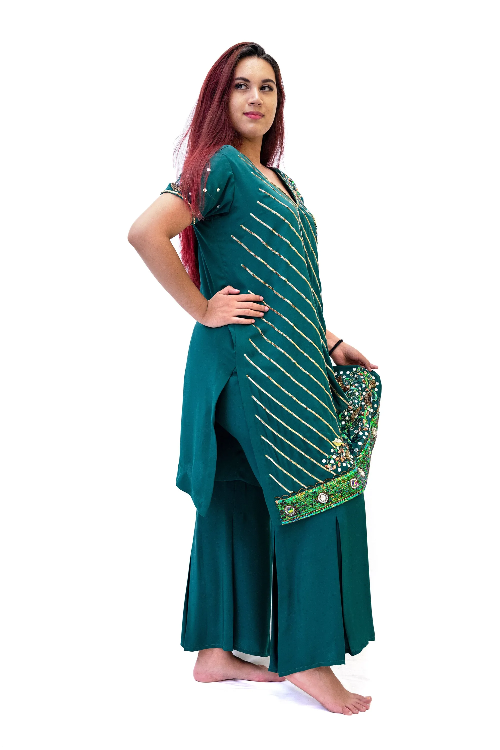 Emerald Green Silk Salwar Kameez - Suit