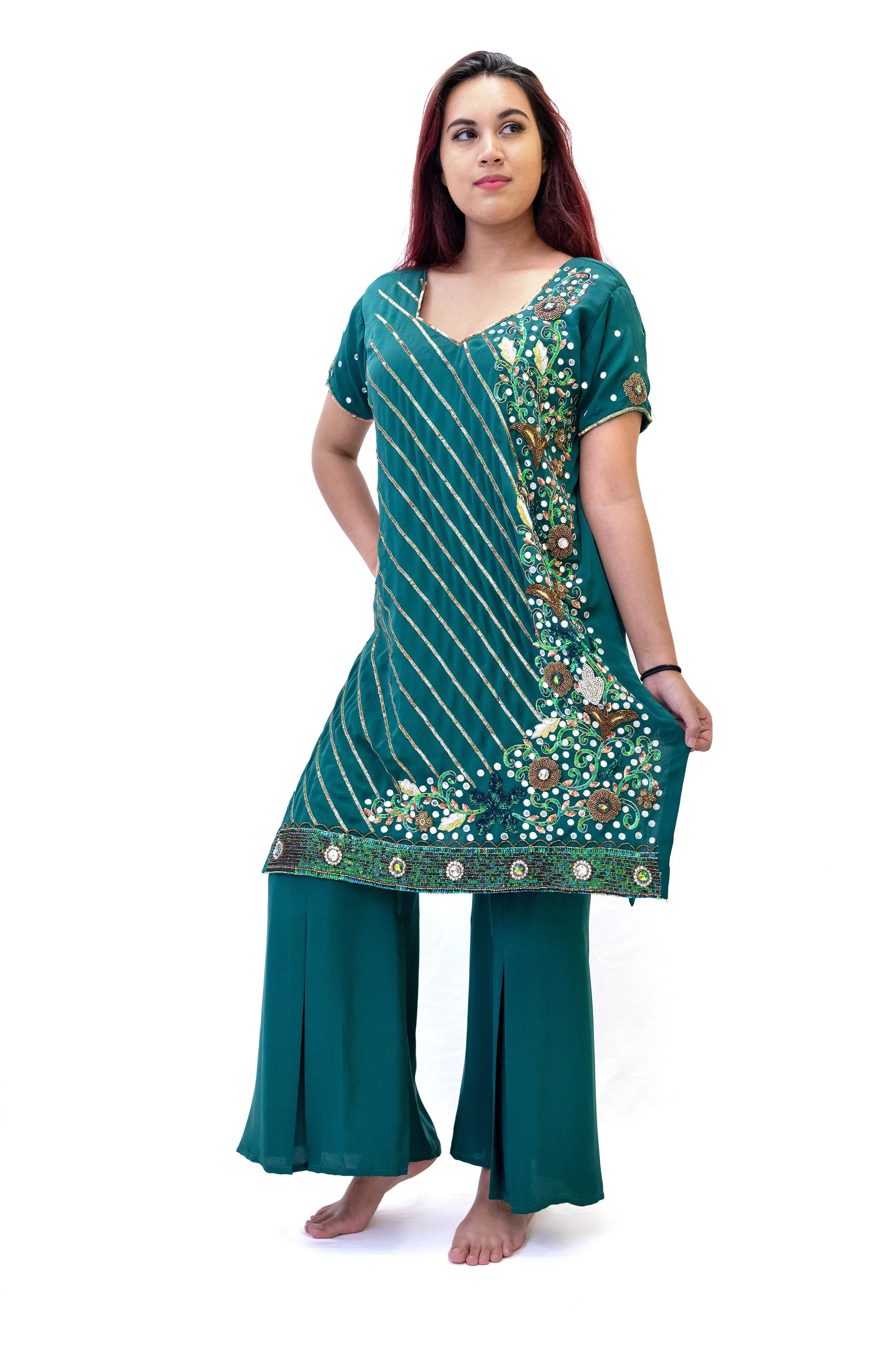 Emerald Green Silk Salwar Kameez - Suit
