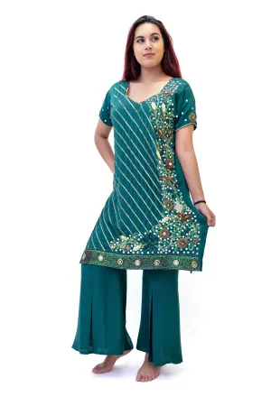 Emerald Green Silk Salwar Kameez - Suit