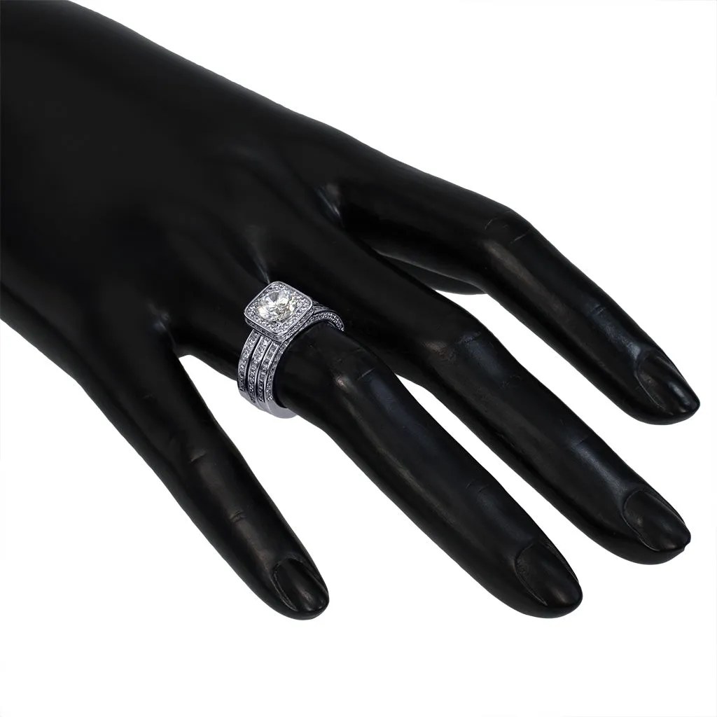 Eternal Love Diamond Square Halo Engagement Ring