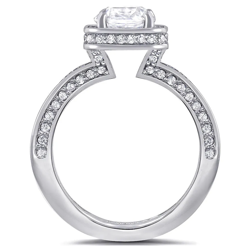 Eternal Love Diamond Square Halo Engagement Ring