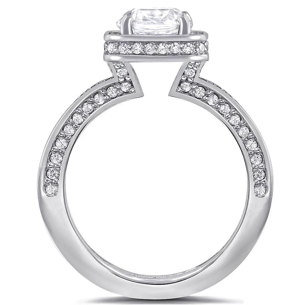 Eternal Love Diamond Square Halo Engagement Ring