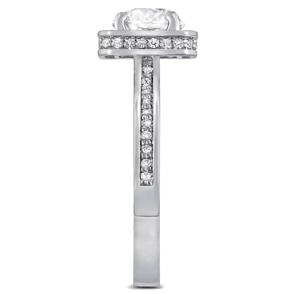 Eternal Love Diamond Square Halo Engagement Ring