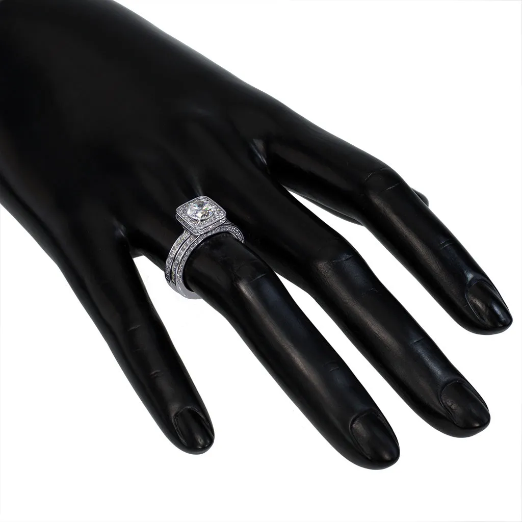 Eternal Love Diamond Square Halo Engagement Ring