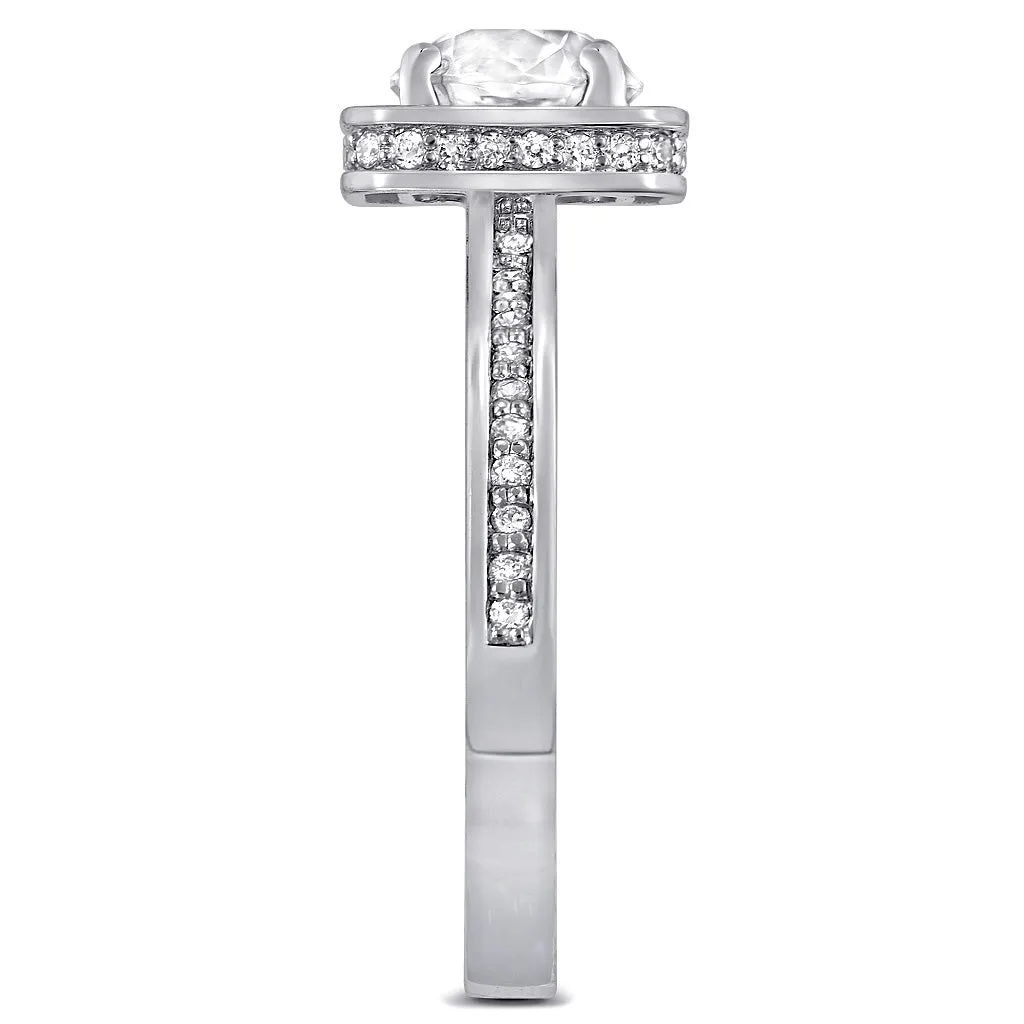 Eternal Love Diamond Square Halo Engagement Ring
