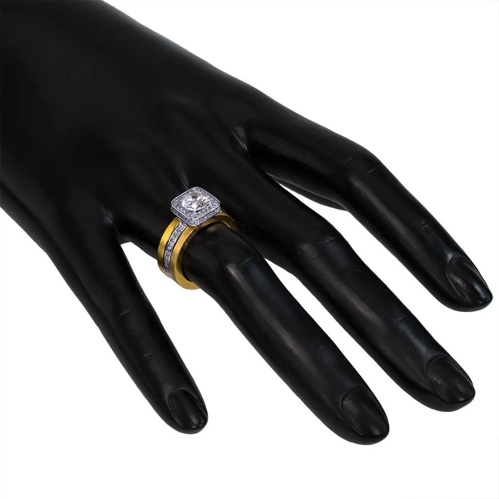 Eternal Love Diamond Square Halo Engagement Ring