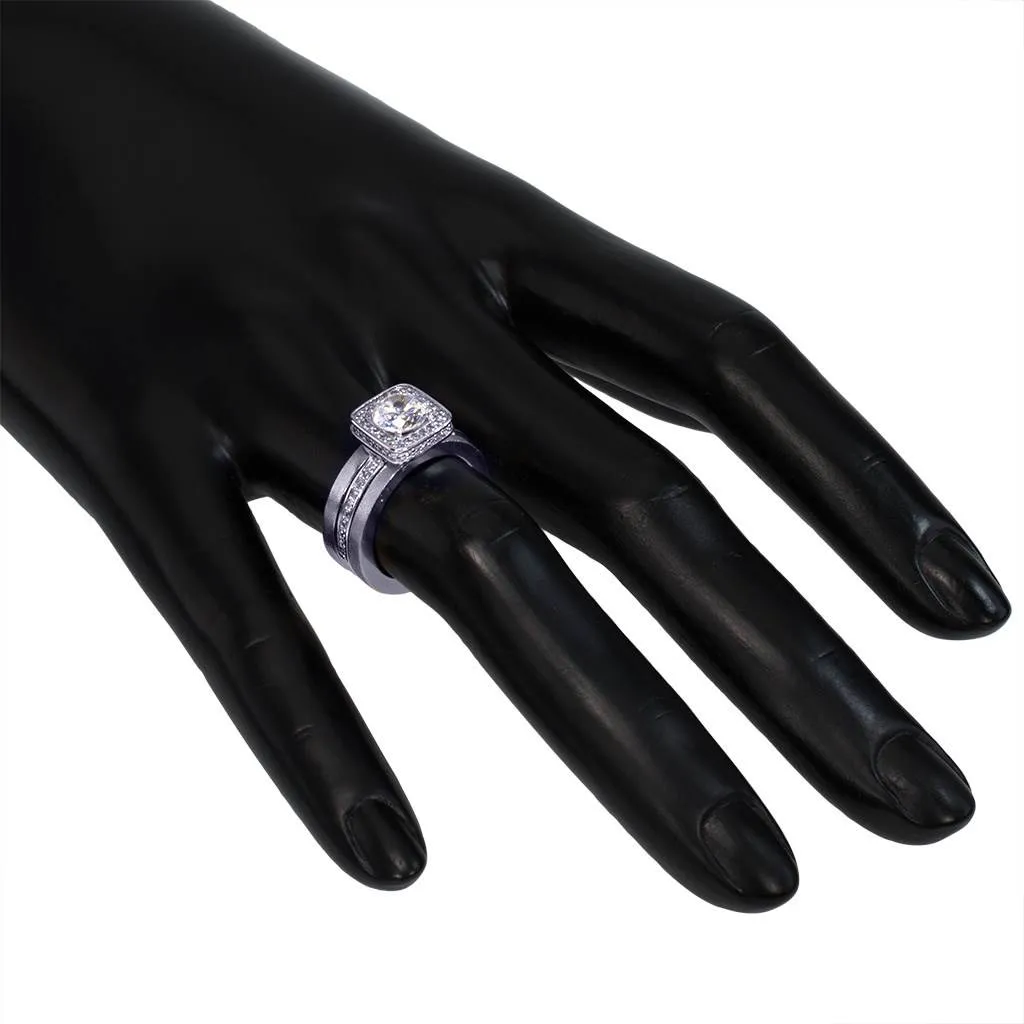 Eternal Love Diamond Square Halo Engagement Ring