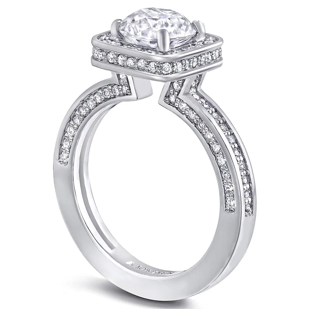 Eternal Love Diamond Square Halo Engagement Ring